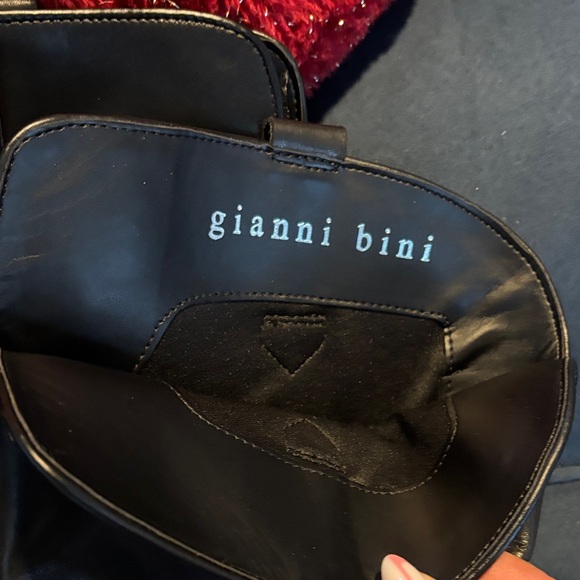 Gianni Bini Black Heeled Leather Boots - Picture 5 of 6
